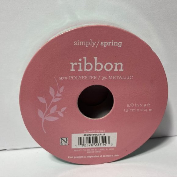 5 Green White Chevron Silver Metallic Ribbon - Picture 4 of 5